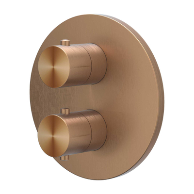 IVY Concord Regendoucheset - inbouw - 2-weg stop-omstel - 30cm plafondbuis - 20cm medium hoofddouche rond - glijstang met uitlaat - 150cm doucheslang - staafmodel handdouche - RVS316 - geborsteld mat koper PVD