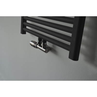 Riko set thermostatisch onderblok haaks-links geborsteld staal