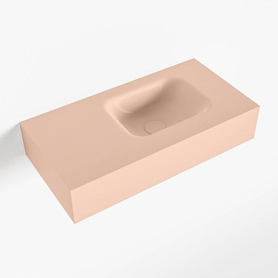 Mondiaz LEX Fontein - 60x30x12cm - wasbak Rechts - zonder kraangaten - solid surface - Rosee