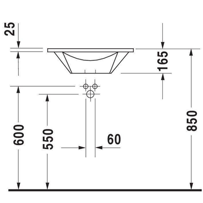 Duravit Starck 1 meubelwastafel 58 cm. rond gliss wit