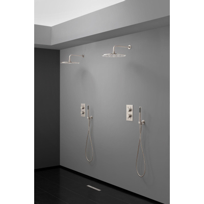 Crosswater MPRO Regendoucheset inbouw - 30cm hoofddouche - wandarm - staafhanddouche - geborsteld RVS