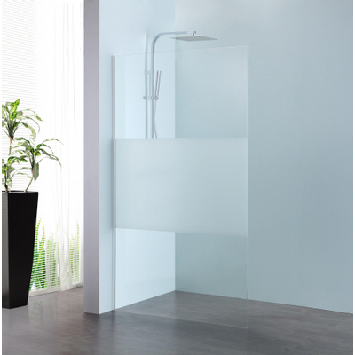 Royal Plaza Parri walk-in 90x200cm zilver profiel en deel matglas met clean coating