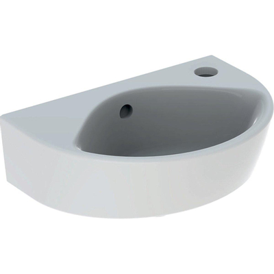 Geberit Renova fontein compact met kraangat rechts met overloop 36x25x14.8cm wit