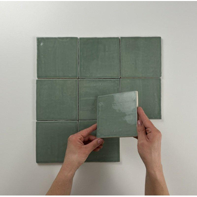 SAMPLE By Goof Wandtegel Oud Hollandse witjes jade Vintage Glans Jade