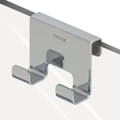 Tiger Caddy Handdoekhaak - voor glaswand - 6-8mm - Chroom