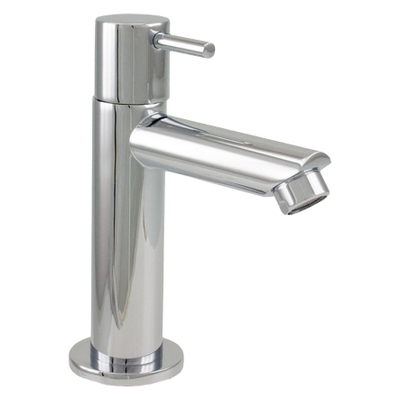 Differnz Helios fonteinset - 37.5x18.5x9.5cm - Rechthoek - 1 kraangat links - Recht chromen kraan - Keramiek Wit