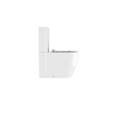 Crosswater KAI X Compact duobloktoilet met afvoerbocht 37x62x39.5cm inclusief reservoir en toiletzitting keramiek wit