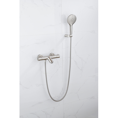 Fortifura Calvi Handdouche - ø12cm - rond - 3 standen - Geborsteld RVS PVD (RVS) TWEEDEKANS