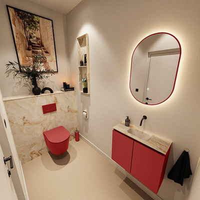 MONDIAZ TURE-DLUX 60cm toiletmeubel Fire. EDEN wastafel Frappe positie midden. Zonder kraangat.