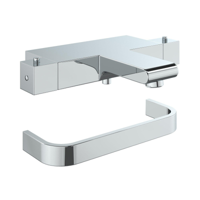 Brauer Square CS bad en douche thermostaatkraan plus Square CS handdoucheset chroom OUTLET