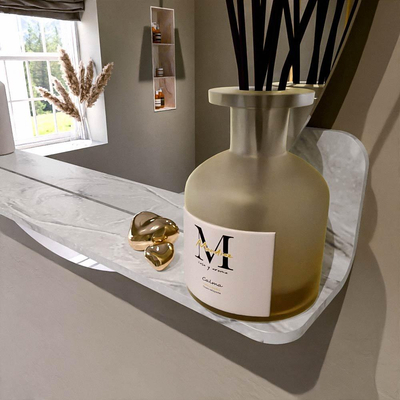 Mondiaz SPOT Badkamerspiegel - rond 80cm - spiegelplanchet - kleur Glace