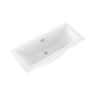 Plieger Corfu duobad 180x80cm acryl 48cm extra diep met poten wit inclusief badafvoer en overloopcombinatie met waste en kabel 85cm chroom