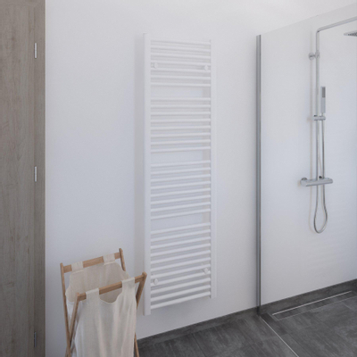 Plieger Palermo designradiator verticaal 1702x500mm 799 watt wit inclusief universele aansluitset recht chroom