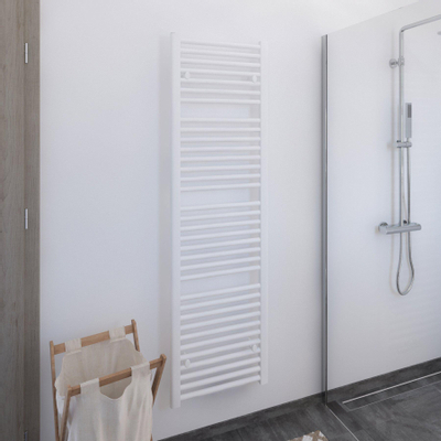 Plieger Palermo designradiator horizontaal 1702x500mm 799 watt wit inclusief universele aansluitset haaks chroom