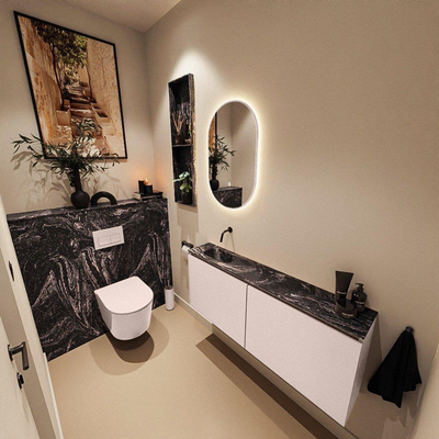MONDIAZ TURE-DLUX 120cm toiletmeubel Rosee. EDEN wastafel Lava positie links. Zonder kraangat.