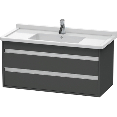 Duravit Ketho Wastafelonderkast 100x45.5x48cm Standaard greep met softclose spaanplaat Grafiet Mat