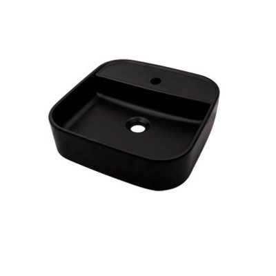 Plieger Fresno opbouwwastafel met kraangat zonder overloop 42x42cm zwart