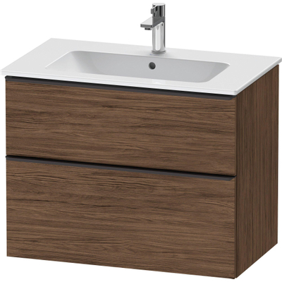 Duravit D-Neo wastafelonderkast 81x62.5x46.2cm 1 lade Noten (donker) Mat