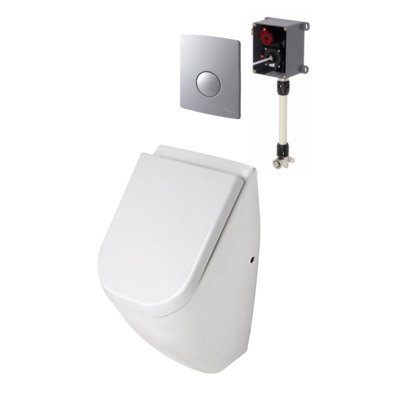 Plieger Chicago urinoir pack met deksel spoelmechanisme en bedieningspaneel matchroom wit TWEEDEKANS