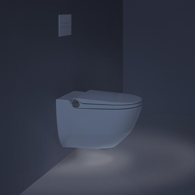 Laufen Cleanet RIVA Douche WC 35.5x60x41.5cm diepspoel incl. closetzitting met deksel en softclose keramiek mat wit mat