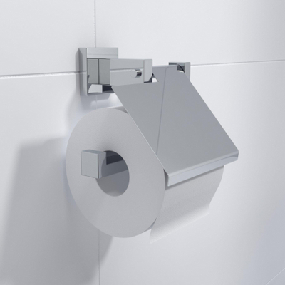 Ozean Eternal toiletrolhouder met klep hoekig chroom OUTLETSTORE