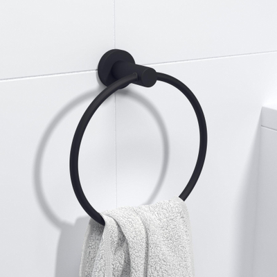 Ozean Eternal Handdoekring - rond - mat zwart - SHOWROOMMODEL