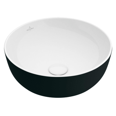 Villeroy & Boch Artis opzetwastafel rond Ø43x12.5cm zonder kraangat zonder overloop coal black