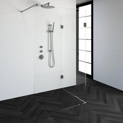 BRAUER Create Inloopdouche - reversed - 120x100cm - profielloos - antikalk - 8mm veiligheidsglas - geborsteld RVS