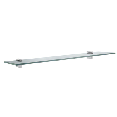 Smedbo Air Planchet - 60x14.5cm - ophangen - Massief messing Chroom/Mat glas