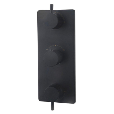 Wiesbaden Caral afbouwdeel inbouwthermostaat 3 weg mat zwart