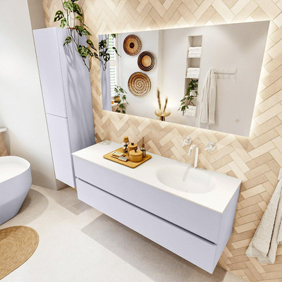 Mondiaz VICA Badkamermeubelset - 140cm - cale - 2 lades - Wastafel MOON - rechts - 1 kraangat - kleur talc - XL versie 60cm hoog