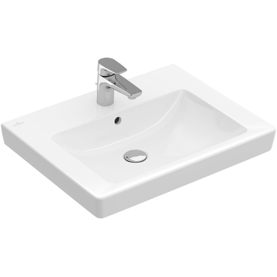 Villeroy & Boch Subway 2.0 wastafel onderzijde geslepen 60x47cm inclusief kraangat met overloop