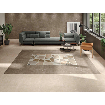 STN Ceramica wand- en vloertegel - 74.4x74.4cm - 9.7mm - gerectificeerd - Natuursteen look - Bruin