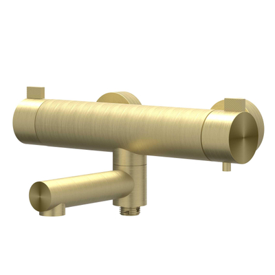 IVY Tribe Badthermostaatkraan opbouw - draaibare baduitloop - omstel - RVS316 - geborsteld mat goud PVD