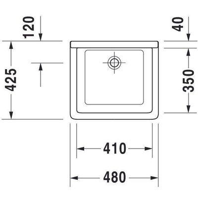 Duravit Duravital uitstortgootsteen 48x42.5cm met Wondergliss wit