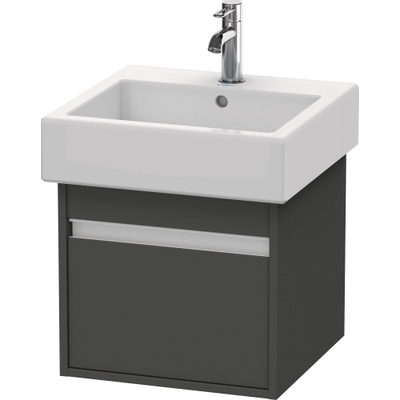 Duravit Ketho Wastafelonderkast 45x44x41cm 1 lade Standaard greep met softclose spaanplaat Grafiet Mat