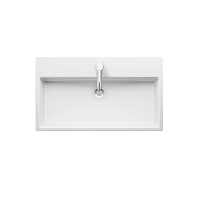 Duravit Vero Air (meubel) wastafel 1 kraangat met overloop 80x47cm met WonderGliss wit