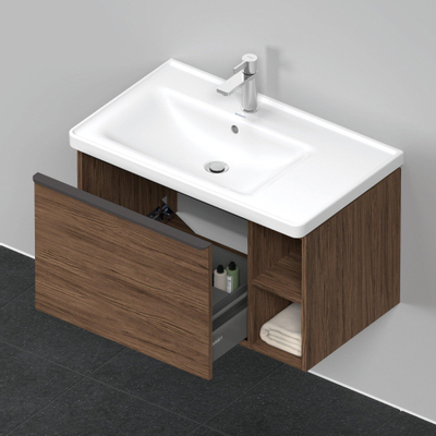 Duravit D-Neo wastafelonderkast 78.4x44x45.2cm 1 lade met softclose Noten (donker) Mat