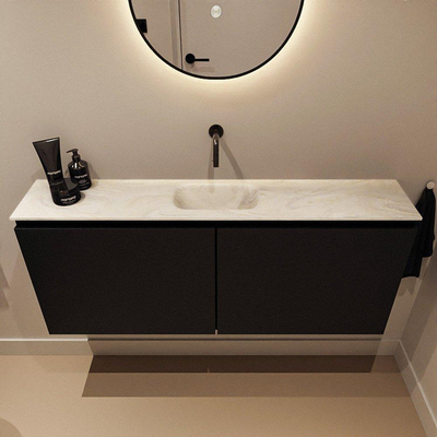 MONDIAZ TURE-DLUX 120cm toiletmeubel Urban. EDEN wastafel Ostra positie midden. Zonder kraangat.
