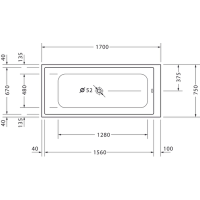 Duravit Durastyle bad 170x75cm wit