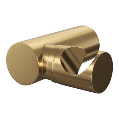 Brauer Gold Edition Badkraan - douchegarnituur - handdouche rond 3 standen - gladde knop - PVD - geborsteld goud