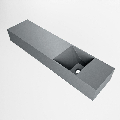 Mondiaz TYNE Fontein - 90x23x12cm - wasbak Rechts - zonder kraangaten - solid surface - Plata