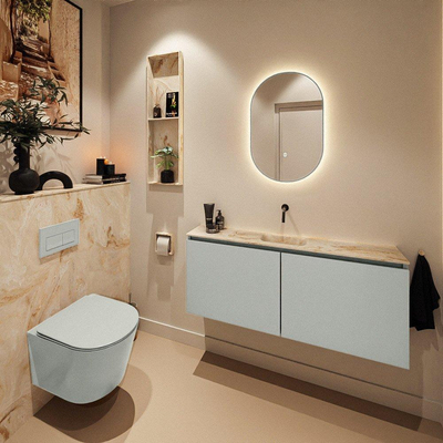 MONDIAZ TURE-DLUX 120cm toiletmeubel Greey. EDEN wastafel Frappe positie midden. Zonder kraangat.