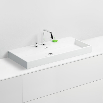 Clou Wash Me wastafel 90x42cm zonder plug Keramiek Wit