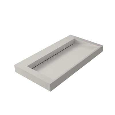 Thebalux Type Glacier wastafel 80x46x8cm 0 kraangaten 1 wasbak Rechthoek solid surface grijs mat