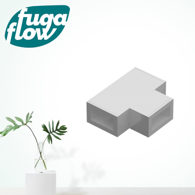 FugaFlow Eccelente Vetro T-verbindingstuk voor combinatie van stabilisatiestangen tussen vaste wand met zijwand Geborsteld RVS