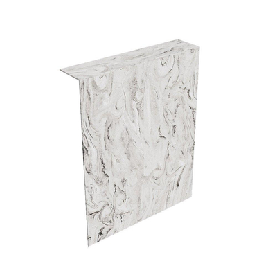 MONDIAZ HOPE Toiletplaat Set - solid surface achterwand - 100x125cm - Planchet 100x23cm - niet voorgeboord - Glace
