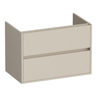 BRAUER Adore wastafelonderkast - 80x46x55cm - 2 softclose lades - greeploos - 1 sifon uitsparing - mat beige
