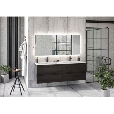 HR Badmeubelen Spectre spiegel 100x70cm met afgeronde hoeken directe en indirecte LED verlichting inclusief touch sensor en spiegelverwarming SHOWROOMMODEL