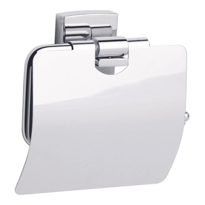 Tesa Klaam Toiletrolhouder met deksel 14x12.5x5.3cm Chroom